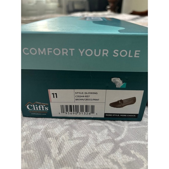 Cliffs by White Mountain Glowing Brown Croco Print Bit Loafers womens11 - Picture 7 of 9